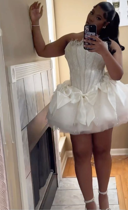 White Birthday Outfit Short Evening Dress Cocktail Dresses Short Party Dress Homecoming Dress fg8021