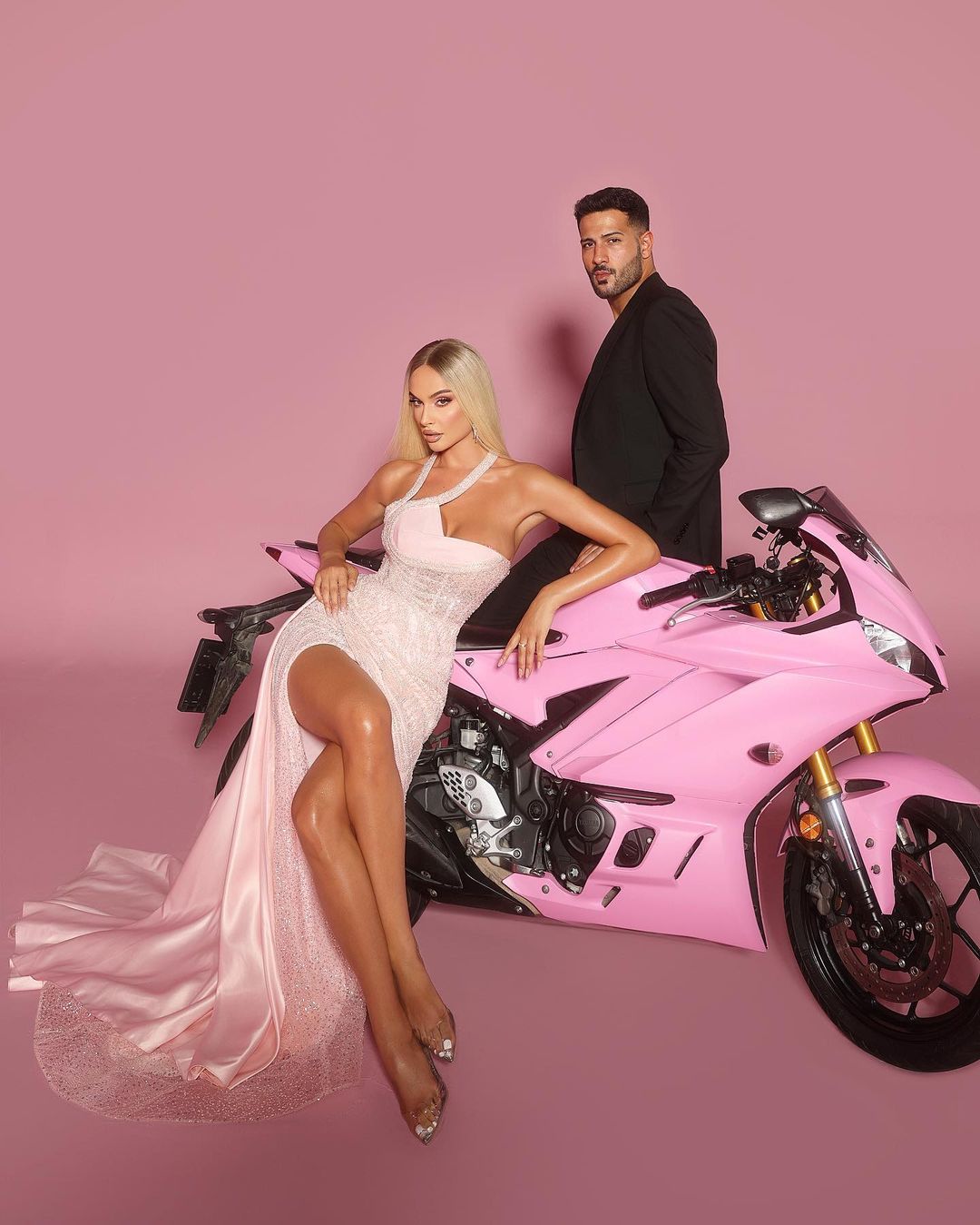 Blushing Pink Prom Dress Sleeveless Halter With Tulle | Zelldresses