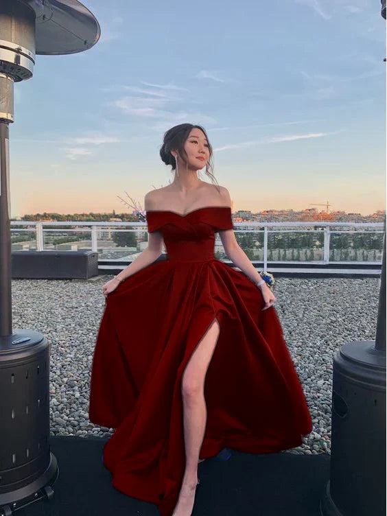 Off the shoulder royal blue prom dress cg20344