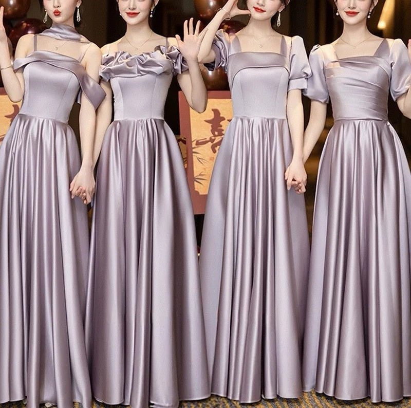 Purple Elegant Fashion Long Satin Ball Gown Evening Dress Party Dress Bridesmaid Dresses Prom Dress gh3996