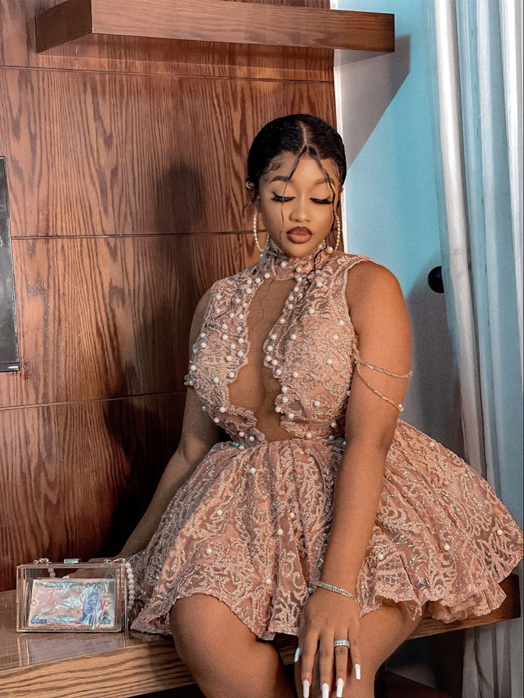 Sexy High Neck Birthday Outfit Short Evening Dress Short Party Dress Cocktail Dresses fg8193