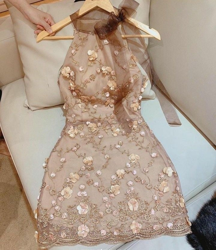 3D Flowers Short Prom Dress Birthday Party Dress Homecoming Dress fg8160