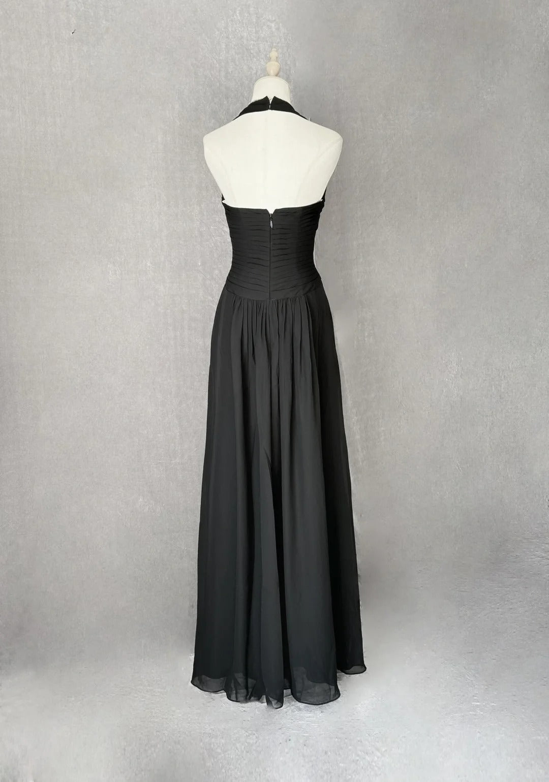 Black Retro Simple Fashion Elegant Exquisite Rhinestone Suspender Long Tulle Floor-Length Prom Dress Evening Dress Prom Dress Party Dress Bridesmaid Dress gh3858