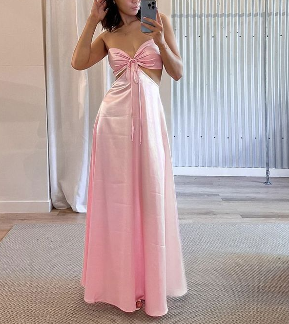 Simple pink prom dress New Evening Dresses fg6829