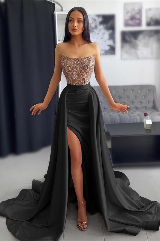 Chic Pink Prom Dress Off-the-Shoulder Sleeveless with Applique Pleated ED0565