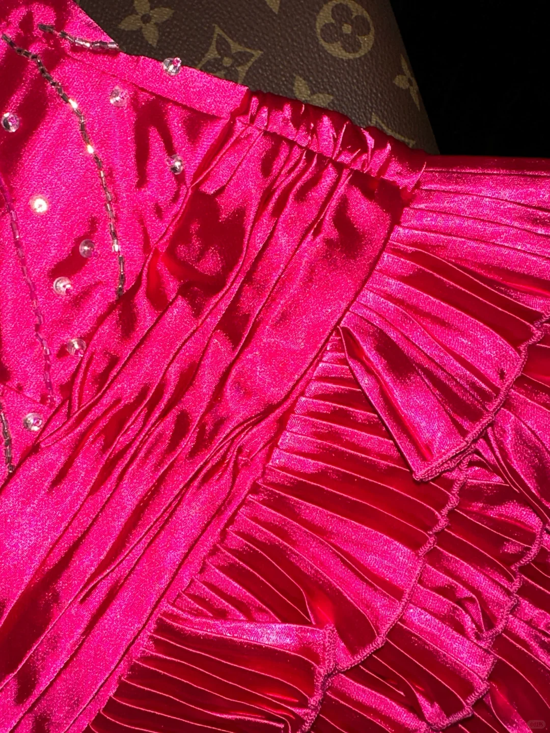 Barbie Pink Cute A Line Halter Beaded Layered Satin Short Homecoming Dress Party Dress SH3049