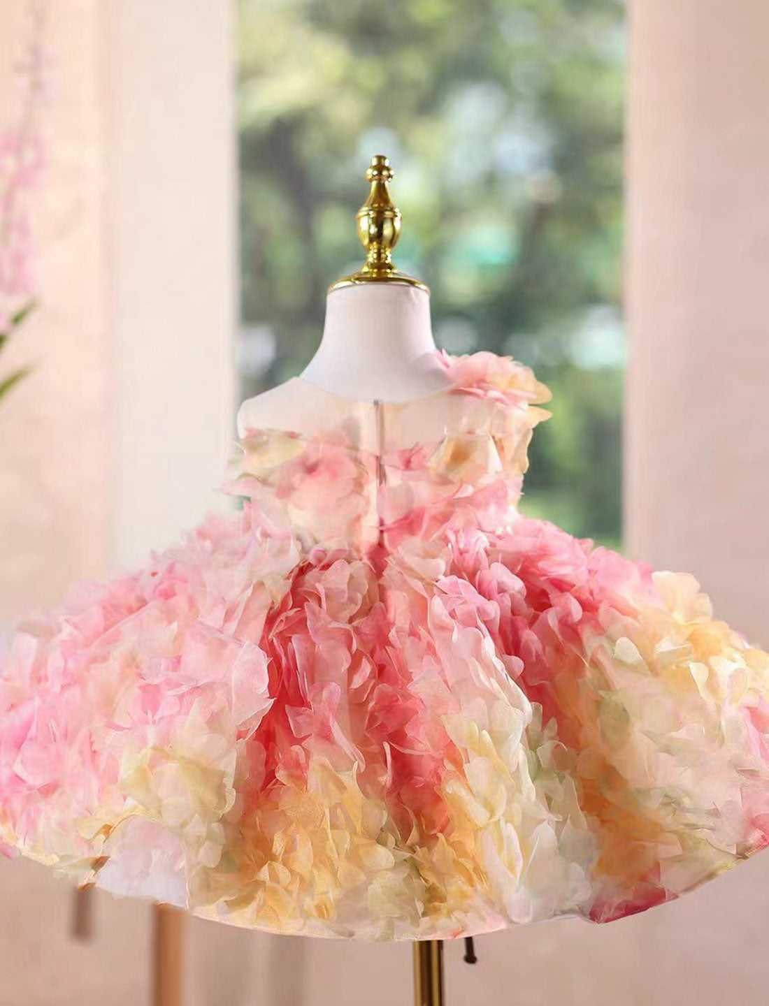 Elegant Coral Princess Flower Girl Dress for Weddings Parties J590