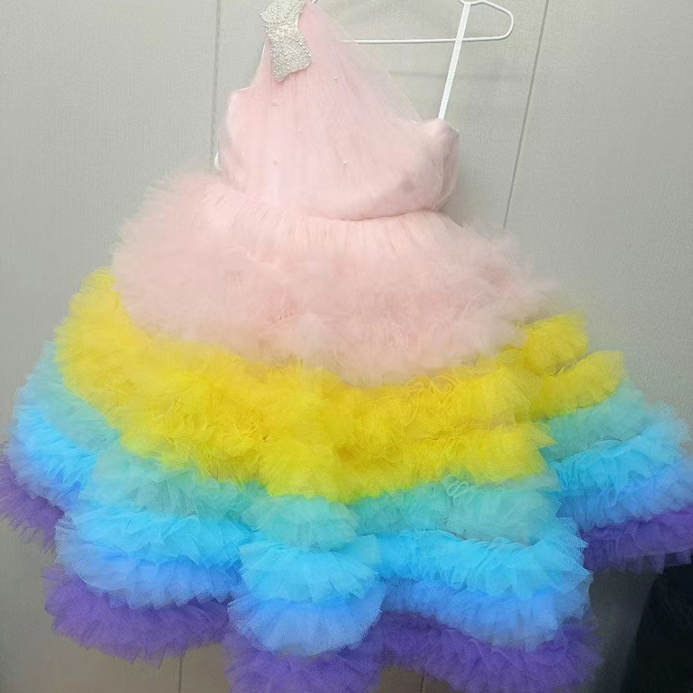 Colourful Girl Dress Princess Baby Kids Wedding Birthday Party M031