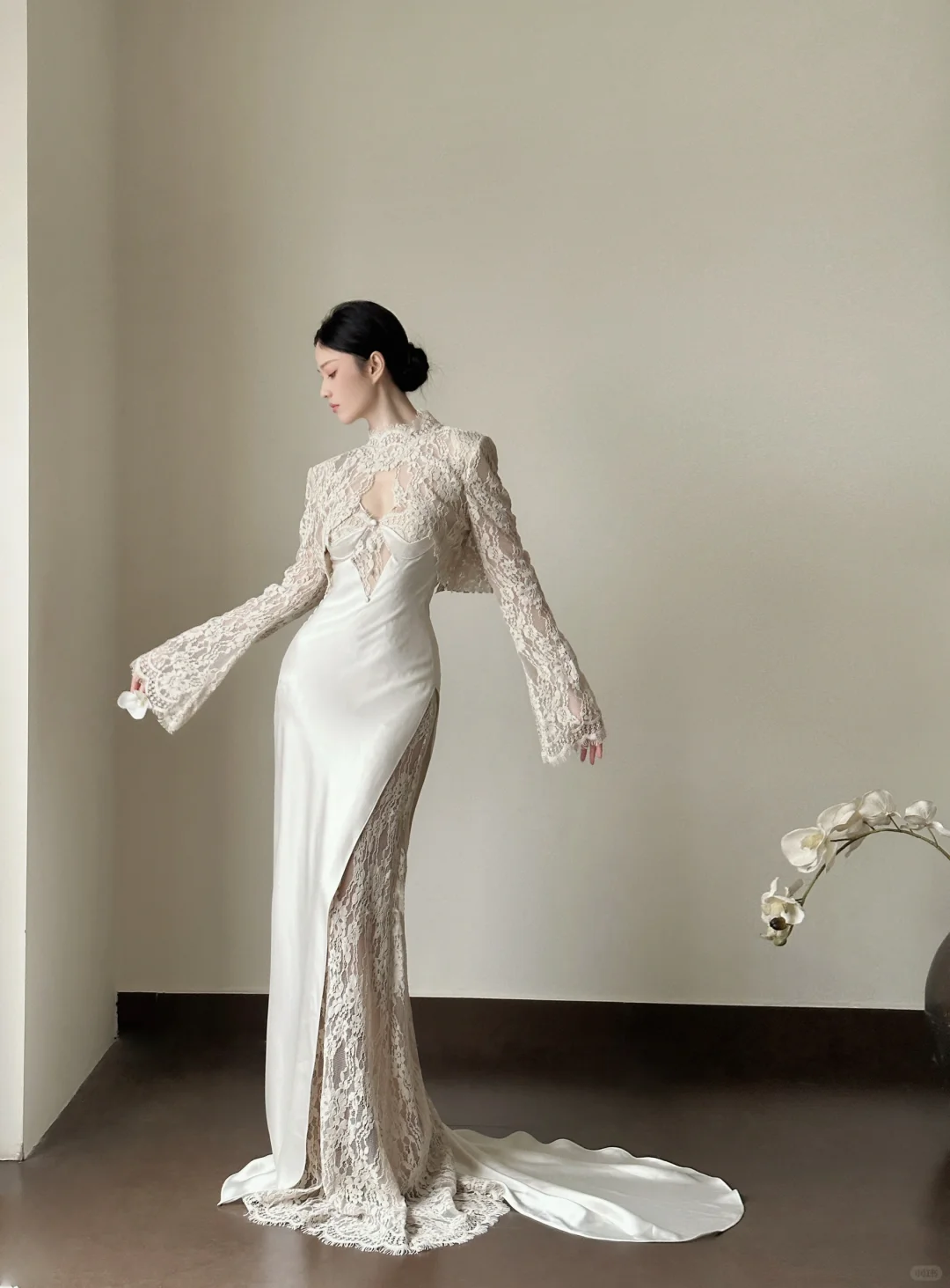 Sexy Mermaid Spaghetti Straps Silk Satin Lace Long Prom Dress, Party Dress, Evening Dress GG2830