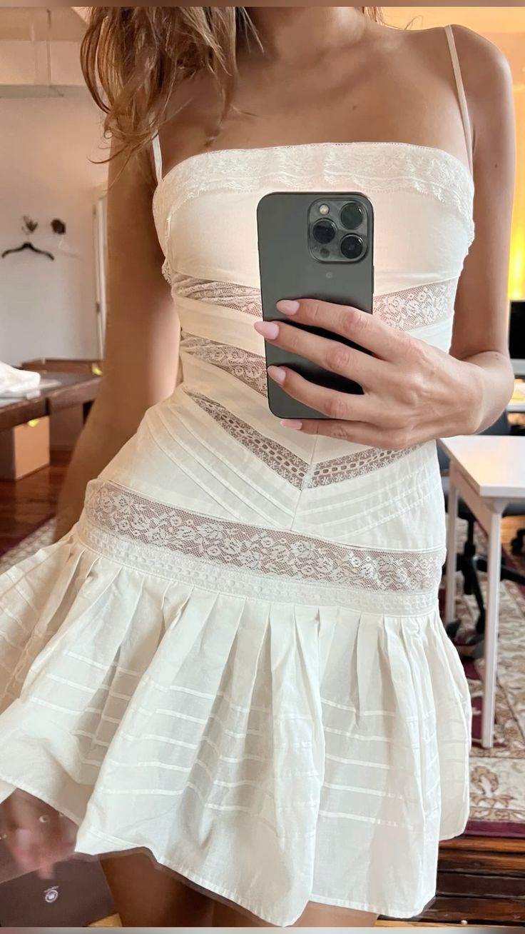 Pretty A Line Sapghetti Straps White Satin Lace Short Homecoming Dress,Summer 18th Birthday Dress GG4061