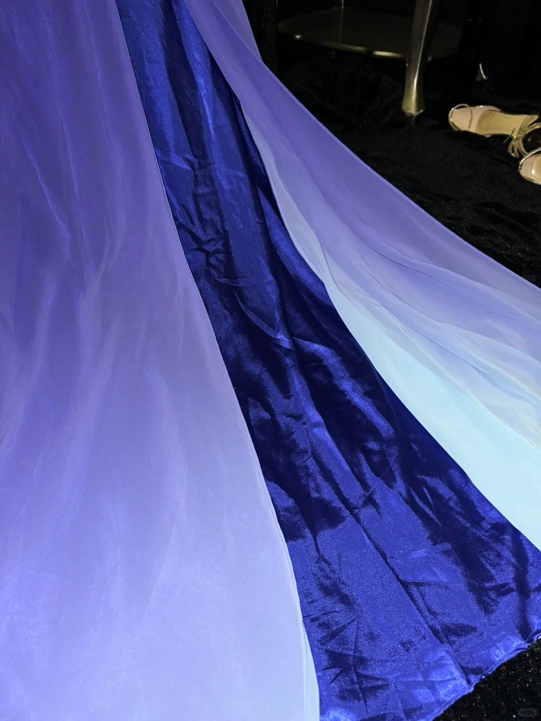 Unique Mermaid Strap Purple Ombre Satin Chiffon Long Prom Dress Party Dress SH3042