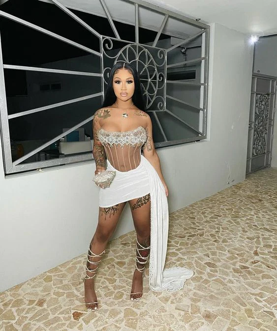 Sparkly Rhinestones White Homecoming Dresses cg24900