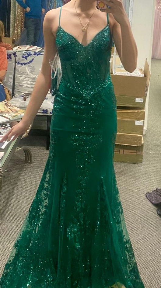 Mermaid green prom dress Long Prom Dresses cg24909