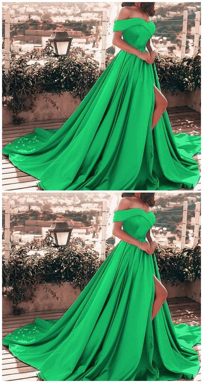 Forest green prom dresses satin prom dress cg11254