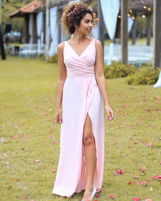 Pink Prom Dress, Sexy Long Evening Dress cg14294