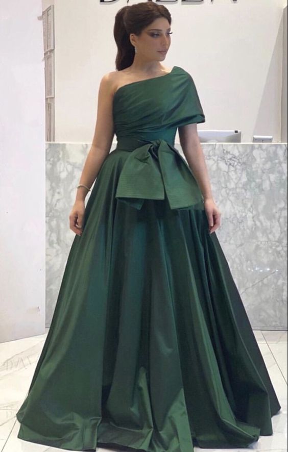 Emerald Green Prom Dresses One Shoulder cg16183