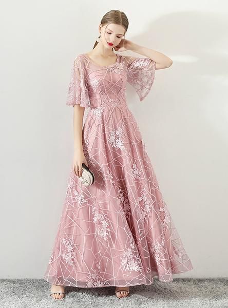 pink Prom Dress, long Prom Dress cg16305