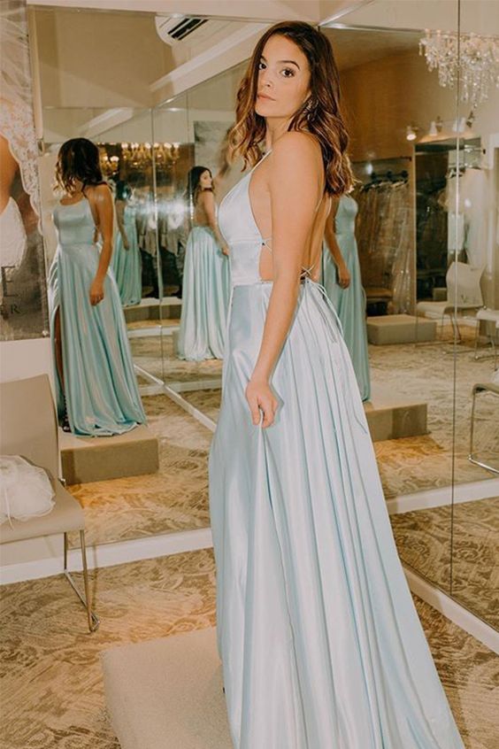 Light Blue Prom Dresses, Long Prom Dress, Simple Prom Dresses cg16310