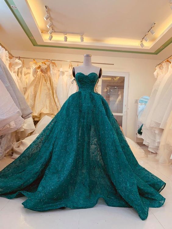 Unique Vintage Green Prom Dress cg16454