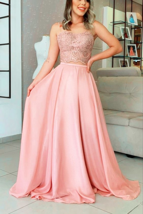 Blush Pink Prom Dresses Two Piece cg16668