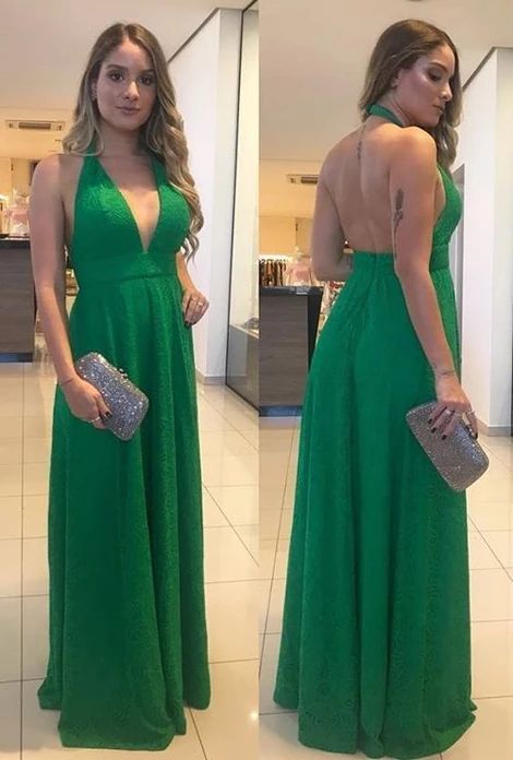 Green long skirts prom dresses , open back prom dress cg5560