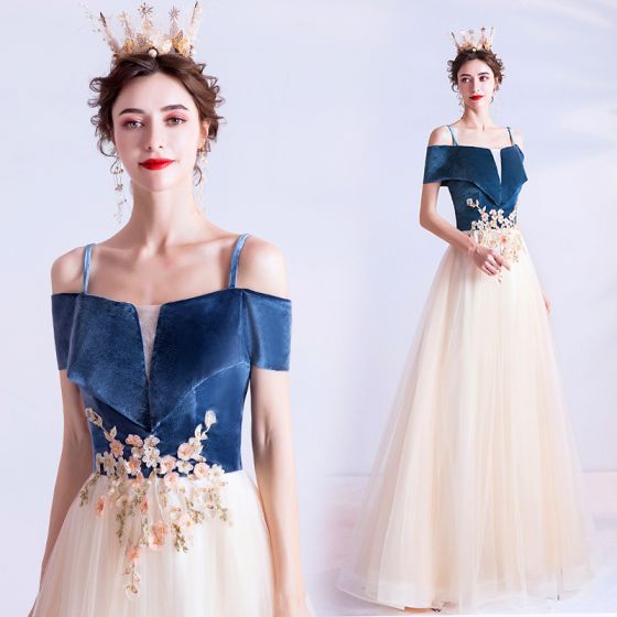 Elegant Navy Blue Prom Dresses 2020 cg9187