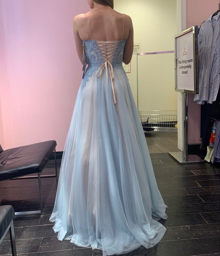 Blue beautiful fashion exquisite lace long elegant tulle ball gown evening dress party dress bridesmaid dress gh3435