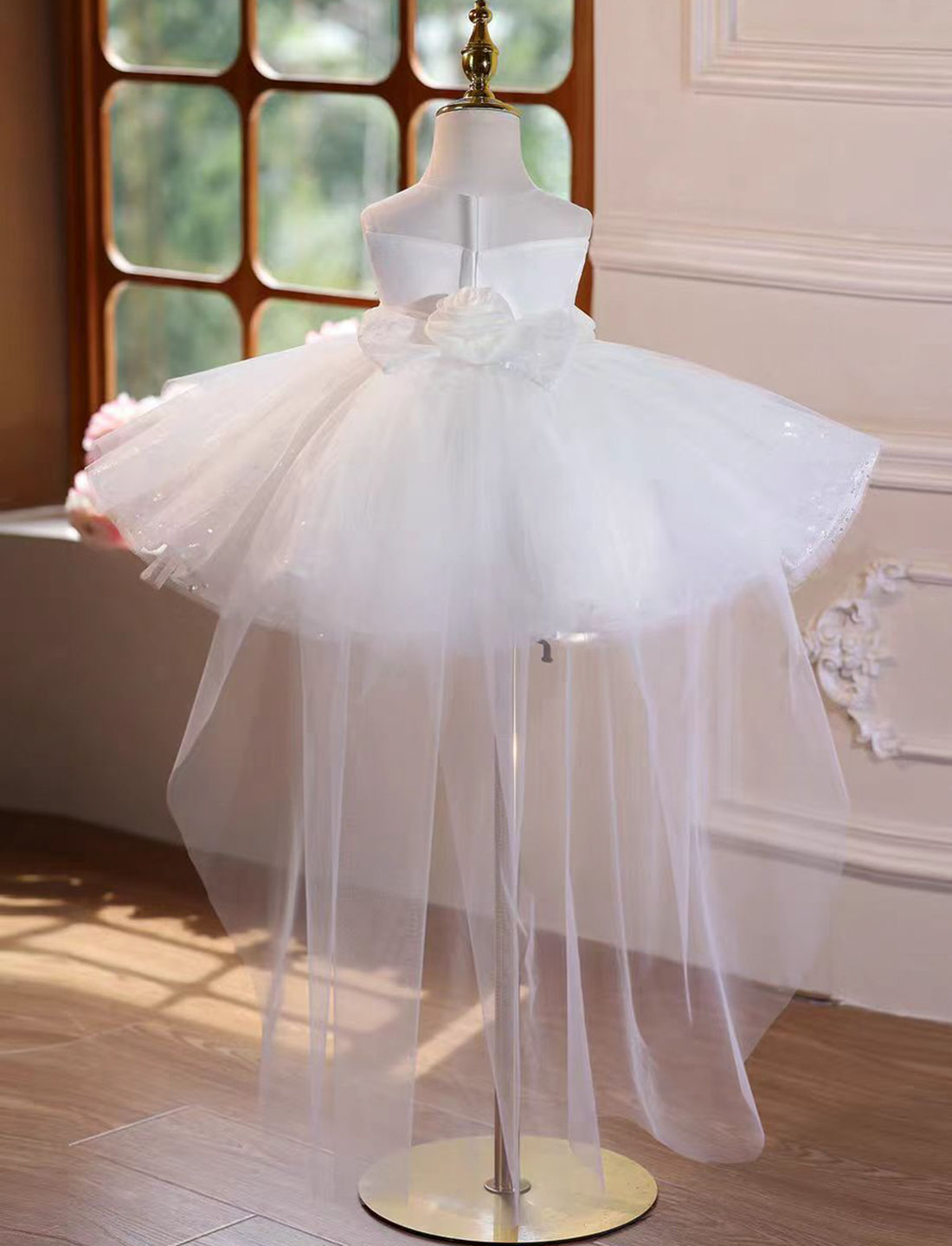 Charming White Flower Girl Dress for Birthday and Wedding Party J588