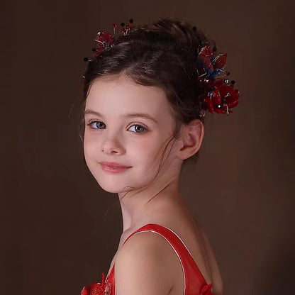 Birthday Party Flower Girl Headband with Veil Charming Pendant W029