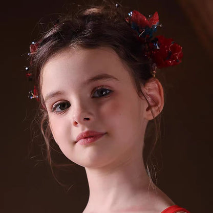 Birthday Party Flower Girl Headband with Veil Charming Pendant W029