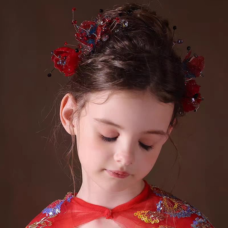 Birthday Party Flower Girl Headband with Veil Charming Pendant W029