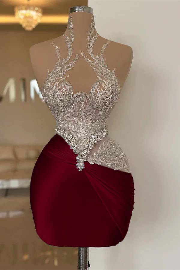 Hellodresses Stunning White Sleeveless Pleated Short Homecoming Dress With Appliques