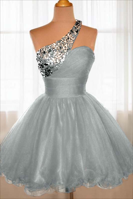 Chic Red One Shoulder Sleeveless A Line Homecoming Dress With Beadings HC0045