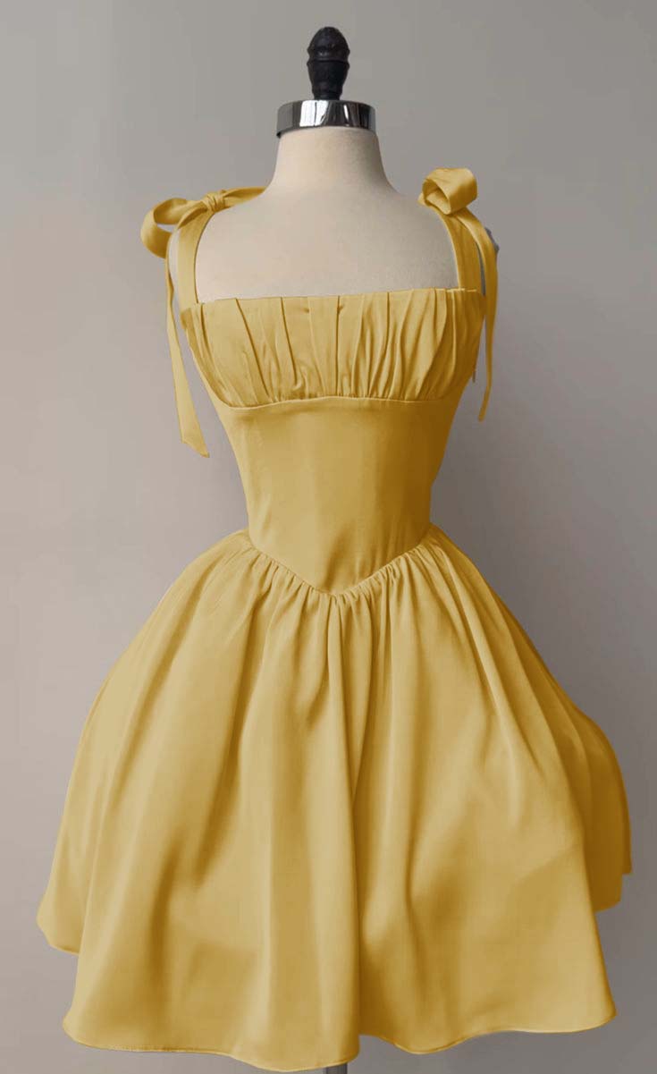 Straps Sleeveless Short A Line Homecoming Dress With Pleated HC0170