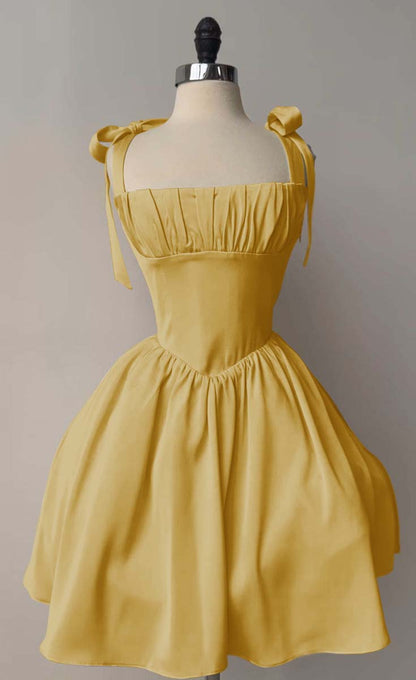 Straps Sleeveless Short A Line Homecoming Dress With Pleated HC0170