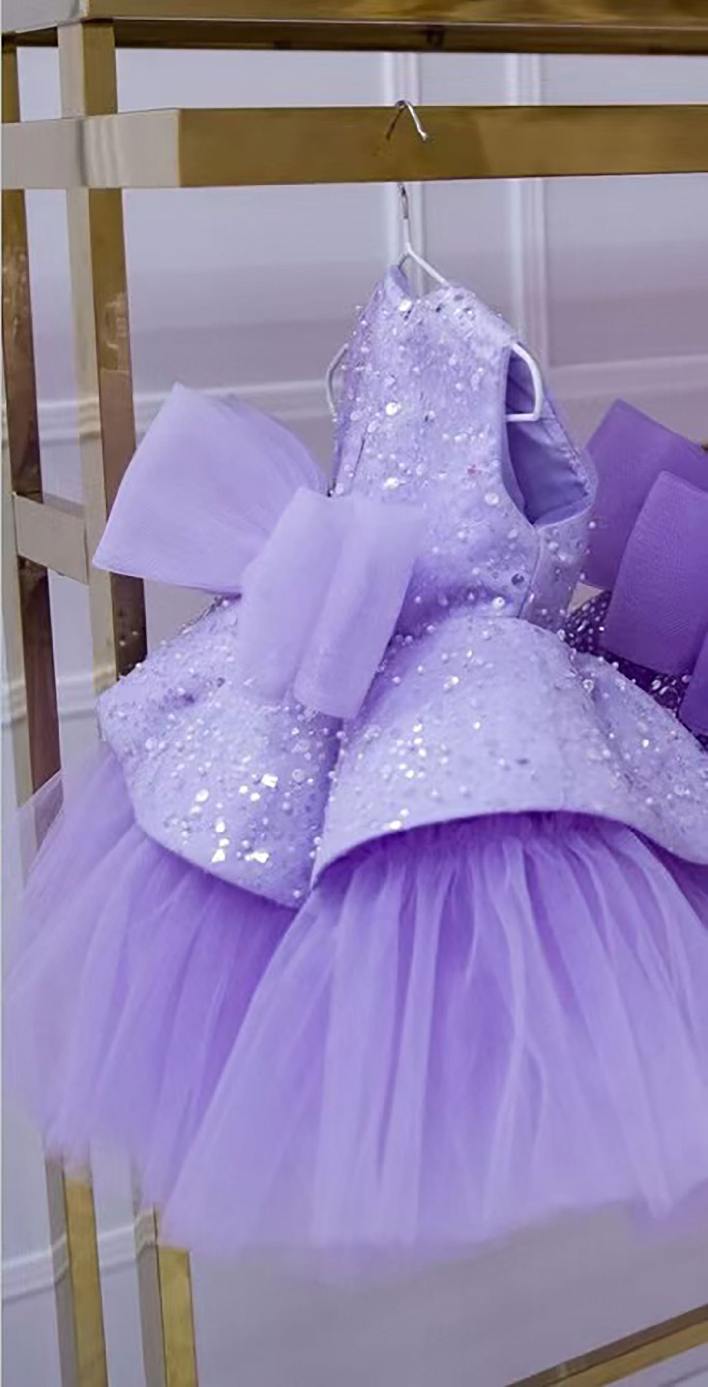 Lavender Flower Girl Dress Birthday Wedding Photoshoot Party D115