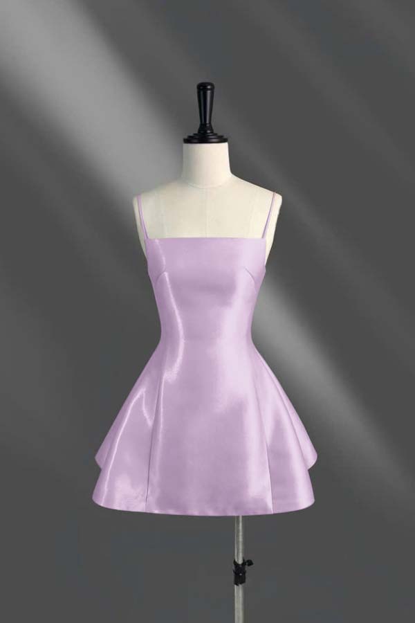 Spaghetti Strap Sleeveless Short A Line Homecoming Dress With Pleated HC0185