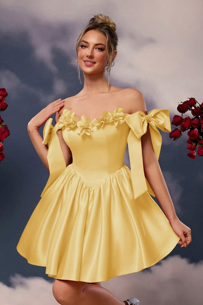 Off the Shoulder Sleeveless Short A Line Homecoming Dress With Pleated HC0171
