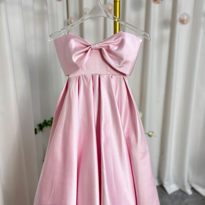 Elegant White Satin Girl Dress for First Communion J019