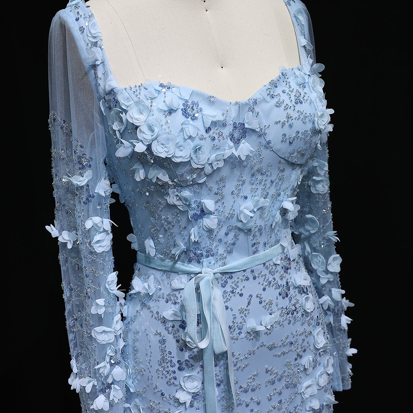 Stunning Lime Green 3D Floral Mermaid Evening Dress SS355