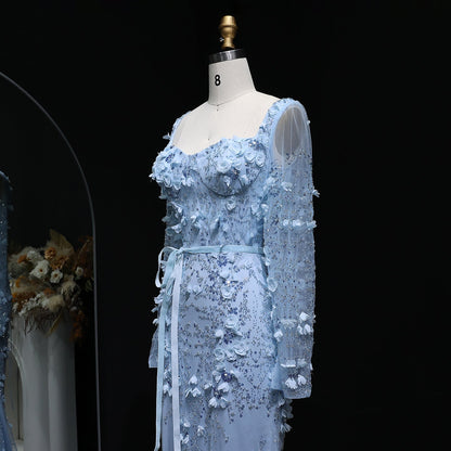 Stunning Lime Green 3D Floral Mermaid Evening Dress SS355