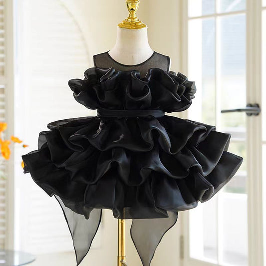 Stylish Ruffle Tiered Flower Girl Dress Knee-Length J731