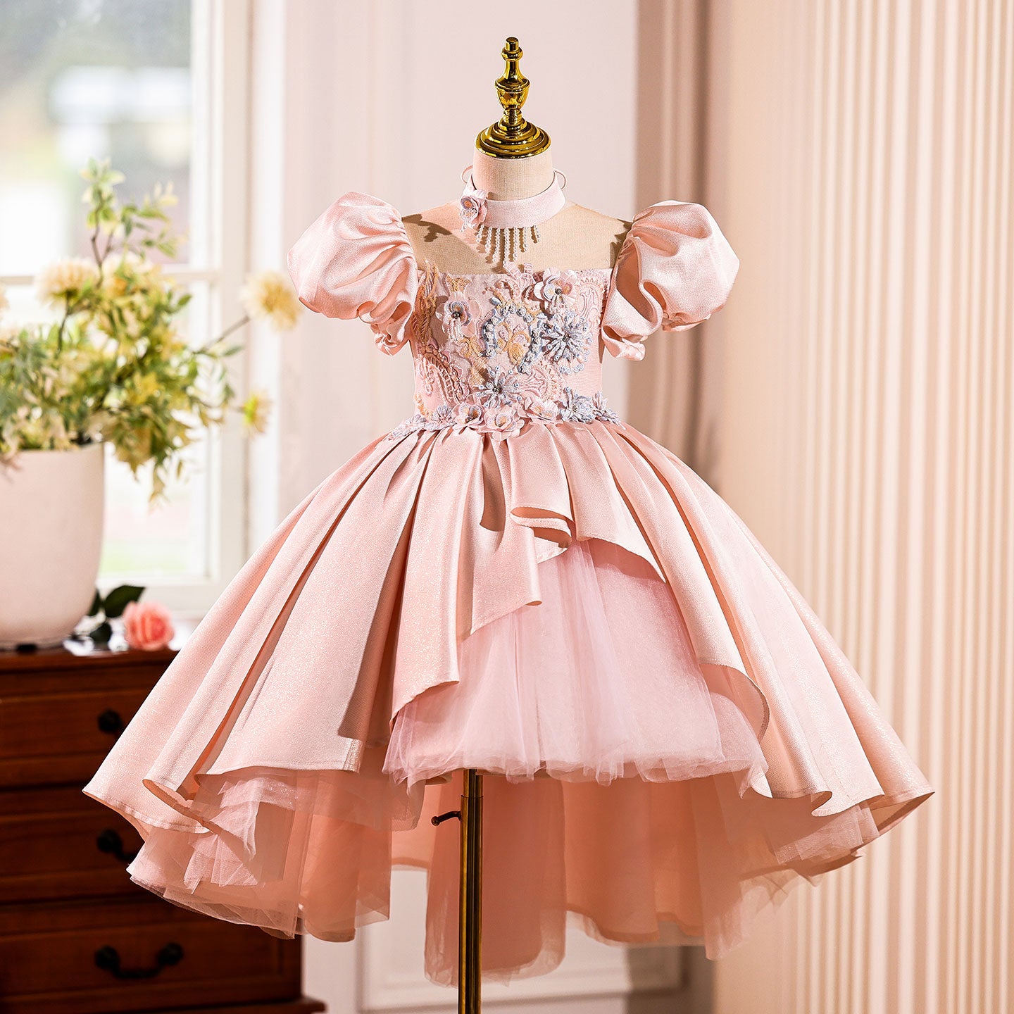 Elegant Flower Girl Dress Princess Birthday Party Formal Gown J825