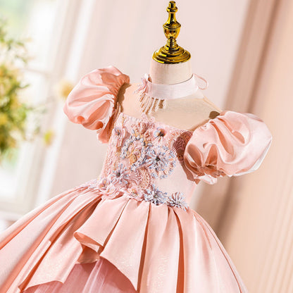 Elegant Flower Girl Dress Princess Birthday Party Formal Gown J825