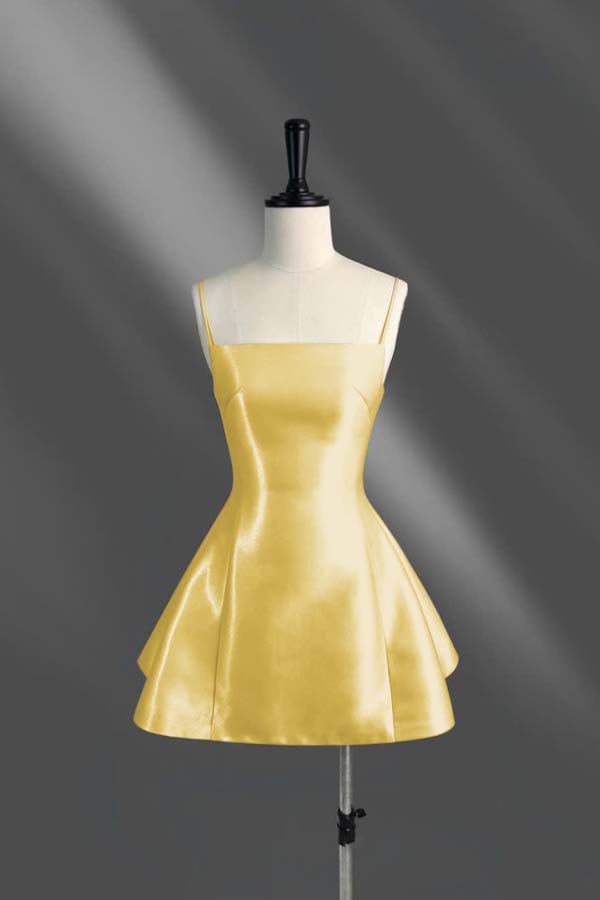 Spaghetti Strap Sleeveless Short A Line Homecoming Dress With Pleated HC0185