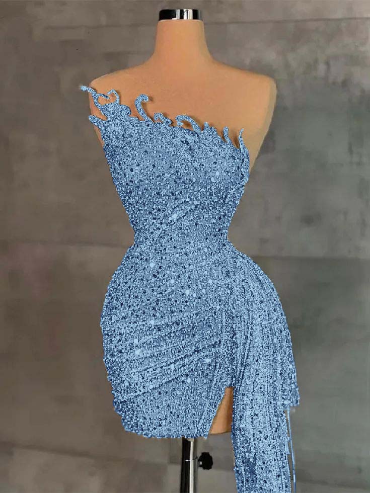 Sleeveless Beading Pleated Short Homecoming Dress With Ruffles HC0135