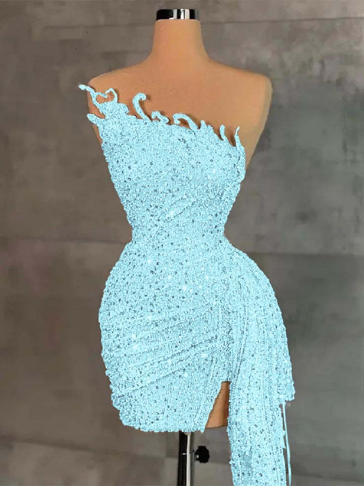 Sleeveless Beading Pleated Short Homecoming Dress With Ruffles HC0135