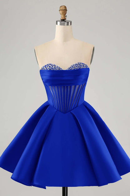 Hellodresses Fuchsia Sweetheart Sleeveless A Line Short Homecoming Dress With Sequins