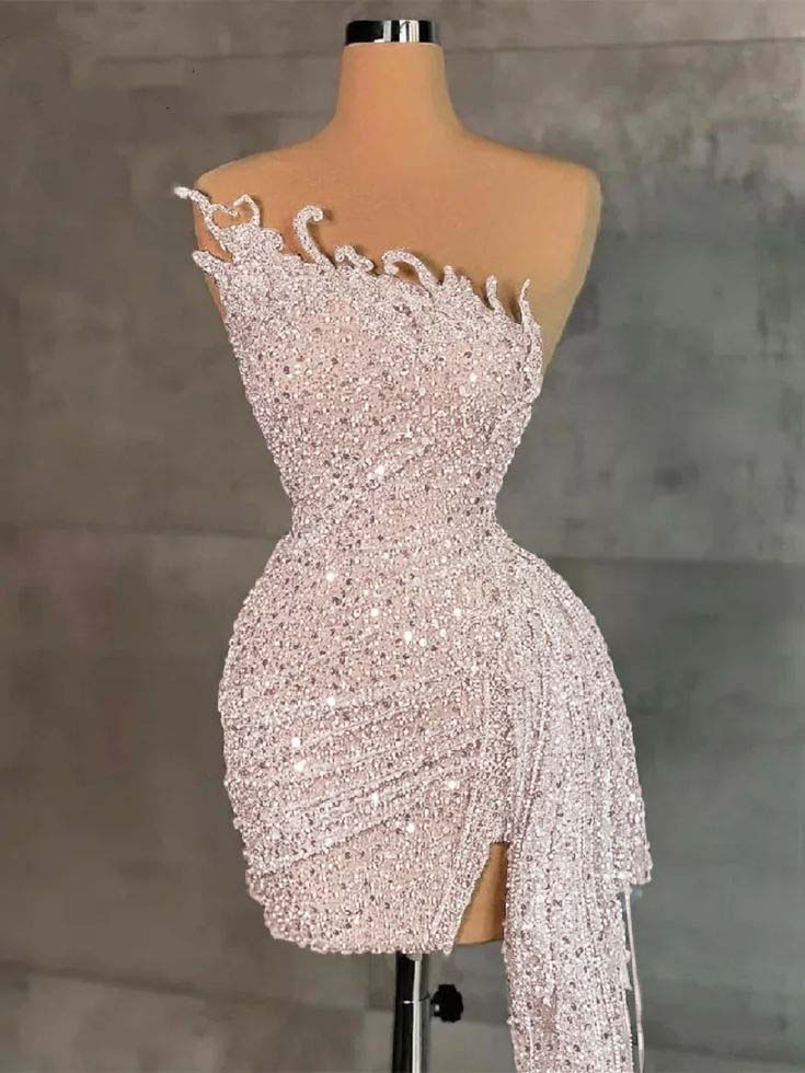 Sleeveless Beading Pleated Short Homecoming Dress With Ruffles HC0135