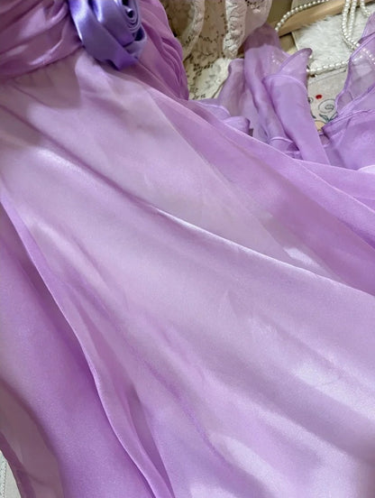 Purple Floral Elegant Short Homecoming Dress Chiffon Ball Gown Evening Gown Party Dress Bridesmaid Dresses gh4462